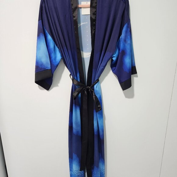 Pixie Lady NEW  WITH TAGS Star and Moon Celestial Blue Details Robe - One Size - Picture 2 of 7